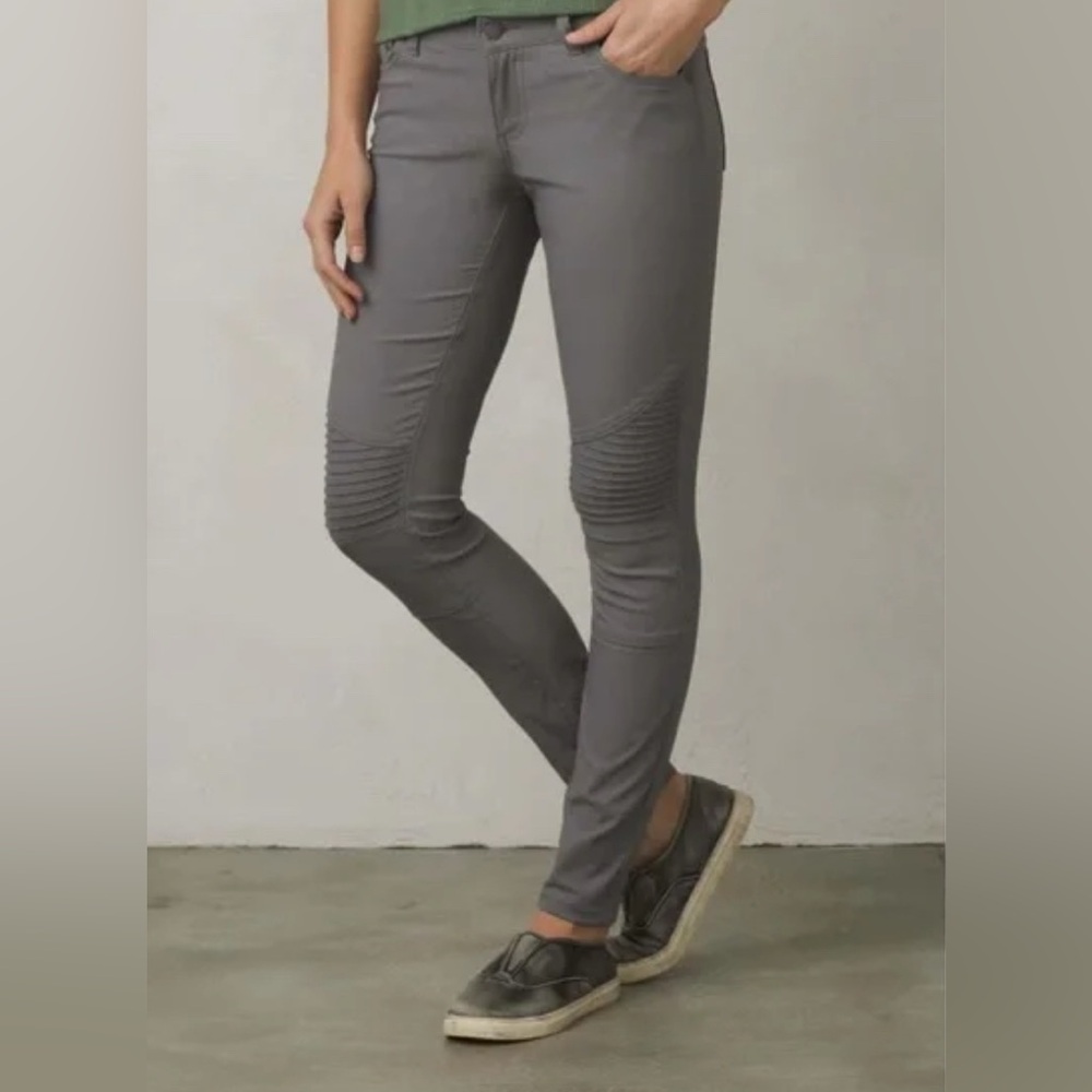 PrAna Brenna stretch skinny moto pant in gravel gray 4 short